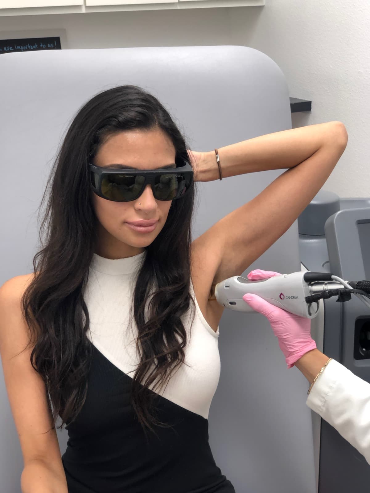 Candela GentleMax Pro laser device treating underarm area